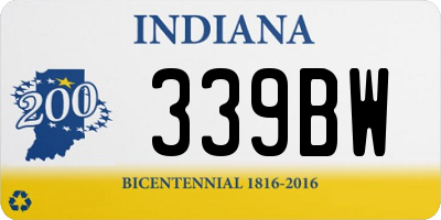 IN license plate 339BW