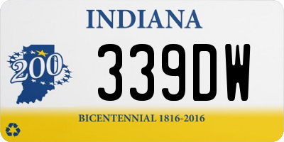 IN license plate 339DW