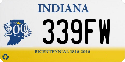 IN license plate 339FW