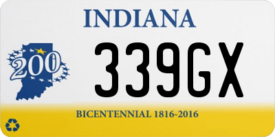 IN license plate 339GX