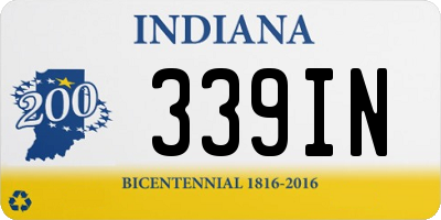 IN license plate 339IN