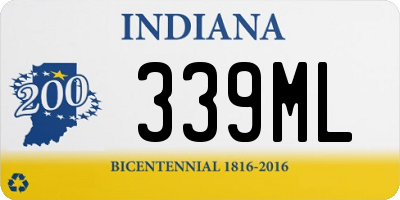 IN license plate 339ML