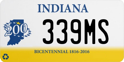 IN license plate 339MS