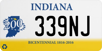 IN license plate 339NJ