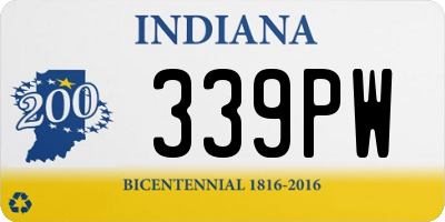 IN license plate 339PW