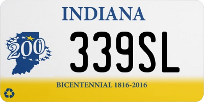 IN license plate 339SL