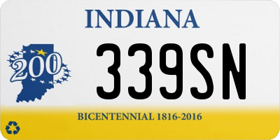 IN license plate 339SN