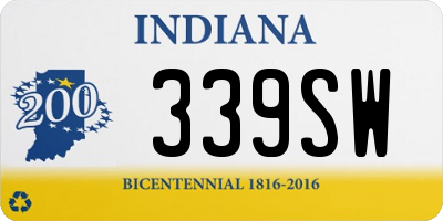 IN license plate 339SW