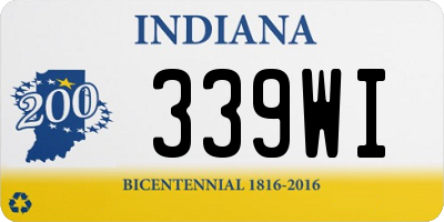 IN license plate 339WI