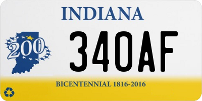 IN license plate 340AF