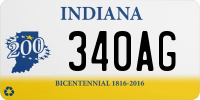 IN license plate 340AG