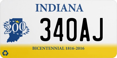 IN license plate 340AJ