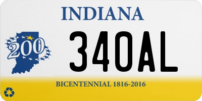 IN license plate 340AL