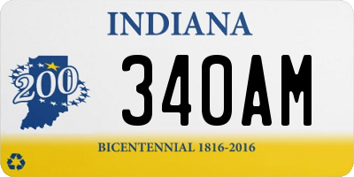 IN license plate 340AM