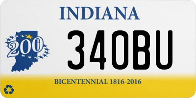 IN license plate 340BU