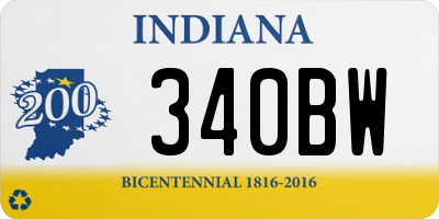 IN license plate 340BW