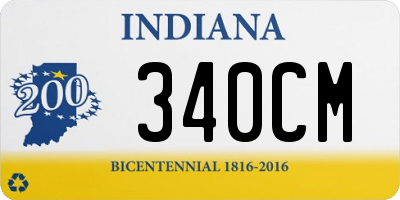 IN license plate 340CM