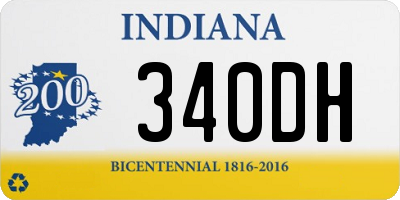 IN license plate 340DH