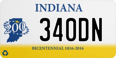 IN license plate 340DN