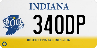 IN license plate 340DP