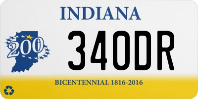 IN license plate 340DR