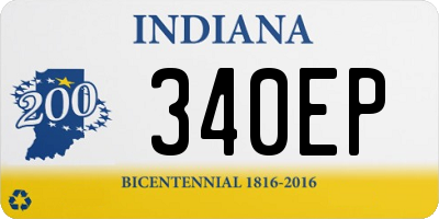 IN license plate 340EP