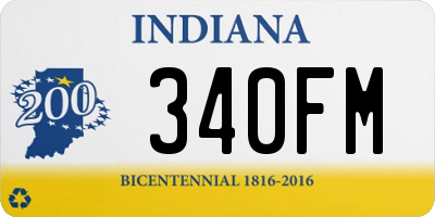 IN license plate 340FM