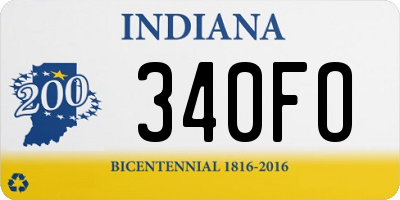 IN license plate 340FO