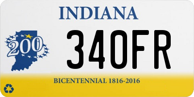 IN license plate 340FR