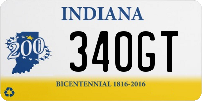 IN license plate 340GT