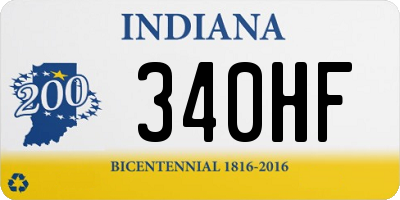 IN license plate 340HF