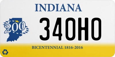 IN license plate 340HO