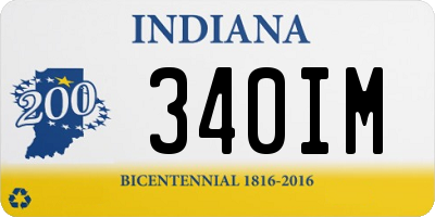 IN license plate 340IM