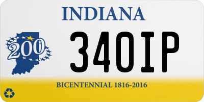 IN license plate 340IP