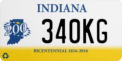 IN license plate 340KG