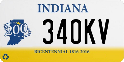 IN license plate 340KV