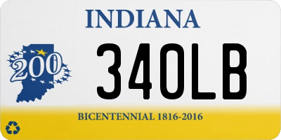 IN license plate 340LB