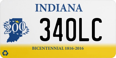 IN license plate 340LC