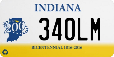 IN license plate 340LM