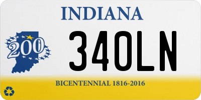 IN license plate 340LN