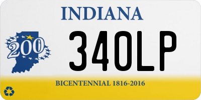 IN license plate 340LP