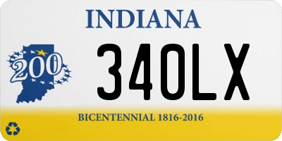 IN license plate 340LX