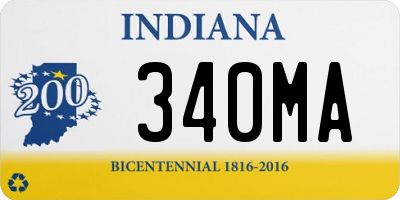 IN license plate 340MA