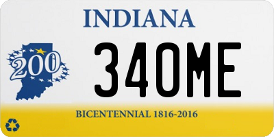 IN license plate 340ME