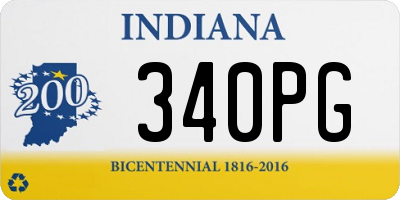 IN license plate 340PG