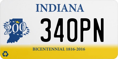 IN license plate 340PN