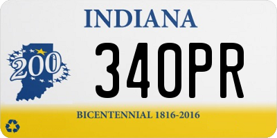 IN license plate 340PR