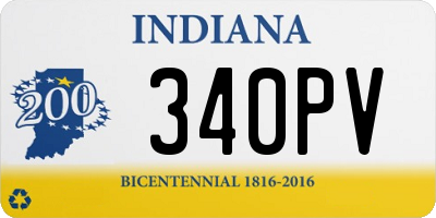 IN license plate 340PV