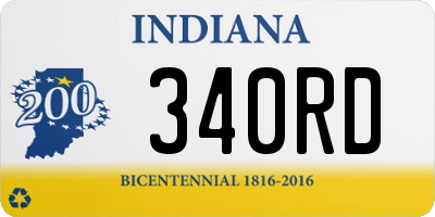 IN license plate 340RD