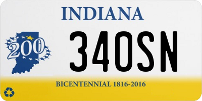 IN license plate 340SN